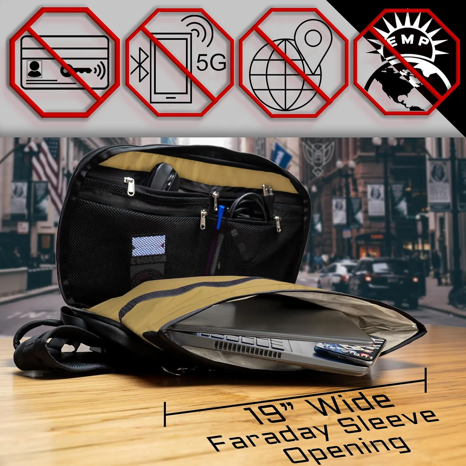 ~ FLEX Faraday Bag/Small LITE Faraday Bag Combo ~ Tracking/Hacking Defense ~ Coyote Brown