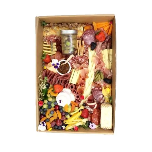 10 x Extra Small Brown Kraft Disposable Catering Grazing Boxes Trays With Lids