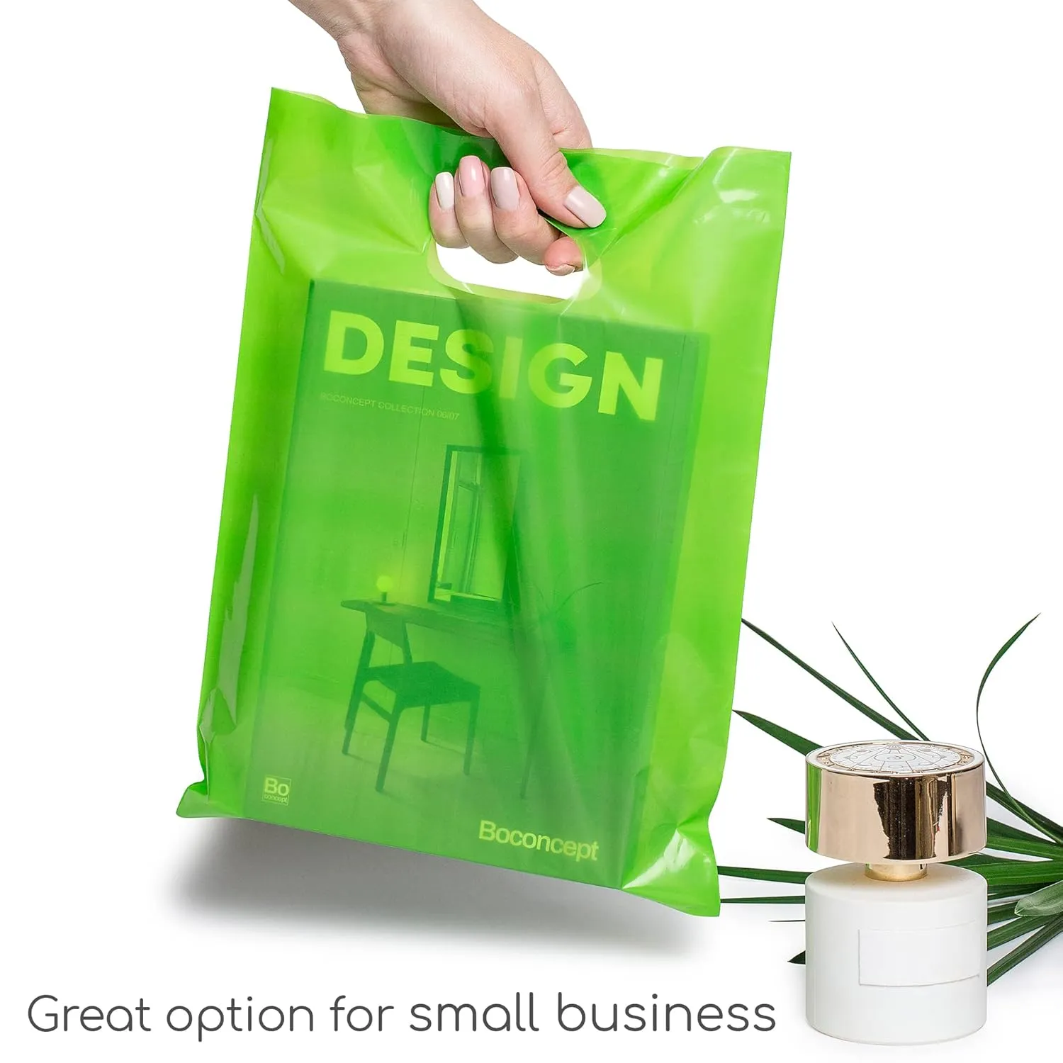 100 Lime Green Bags for Small Business 1.5Mil 9"x12" Perfect For Merchandise And Retail Extra Thick Glossy Thank You Bags With Handles