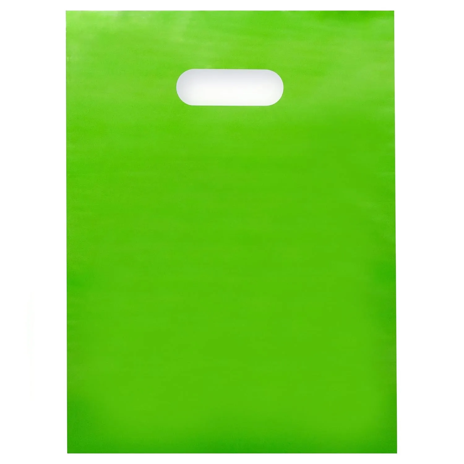 100 Lime Green Bags for Small Business 1.5Mil 9"x12" Perfect For Merchandise And Retail Extra Thick Glossy Thank You Bags With Handles