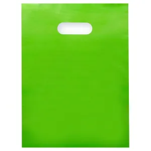 100 Lime Green Bags for Small Business 1.5Mil 9"x12" Perfect For Merchandise And Retail Extra Thick Glossy Thank You Bags With Handles