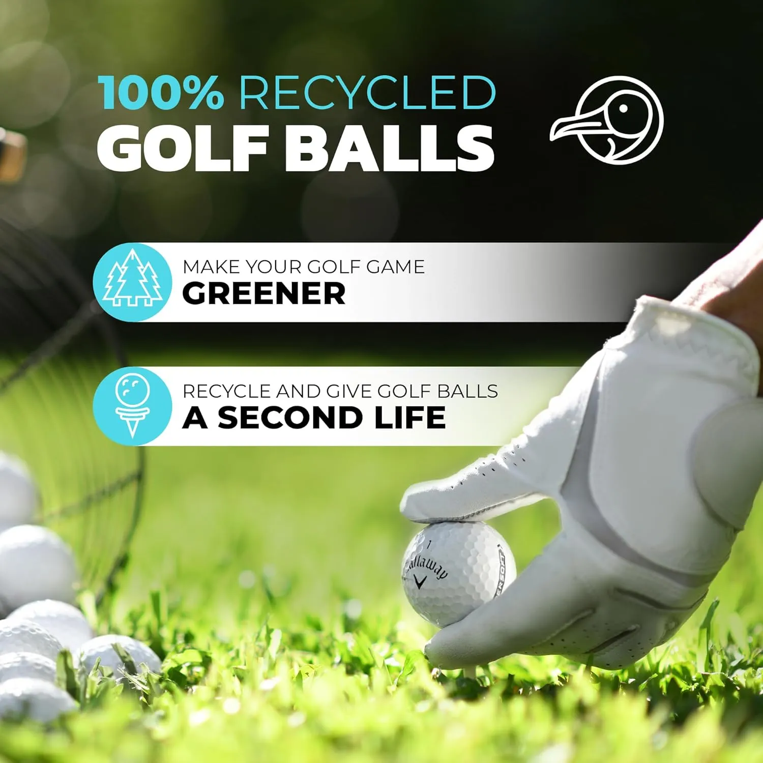 100% Recycled Golf Balls - Handpicked & Assorted HIT Away Used Golf Ball Bag - Ready to Play - Ideal for Driving Range Practice & Course Training