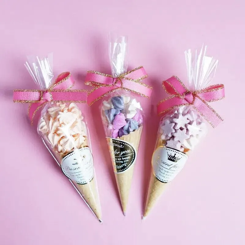 100PCS Easter Clear Cello Cone Bags