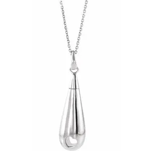 10K White Tear Of Love Ash Holder 18" Necklace