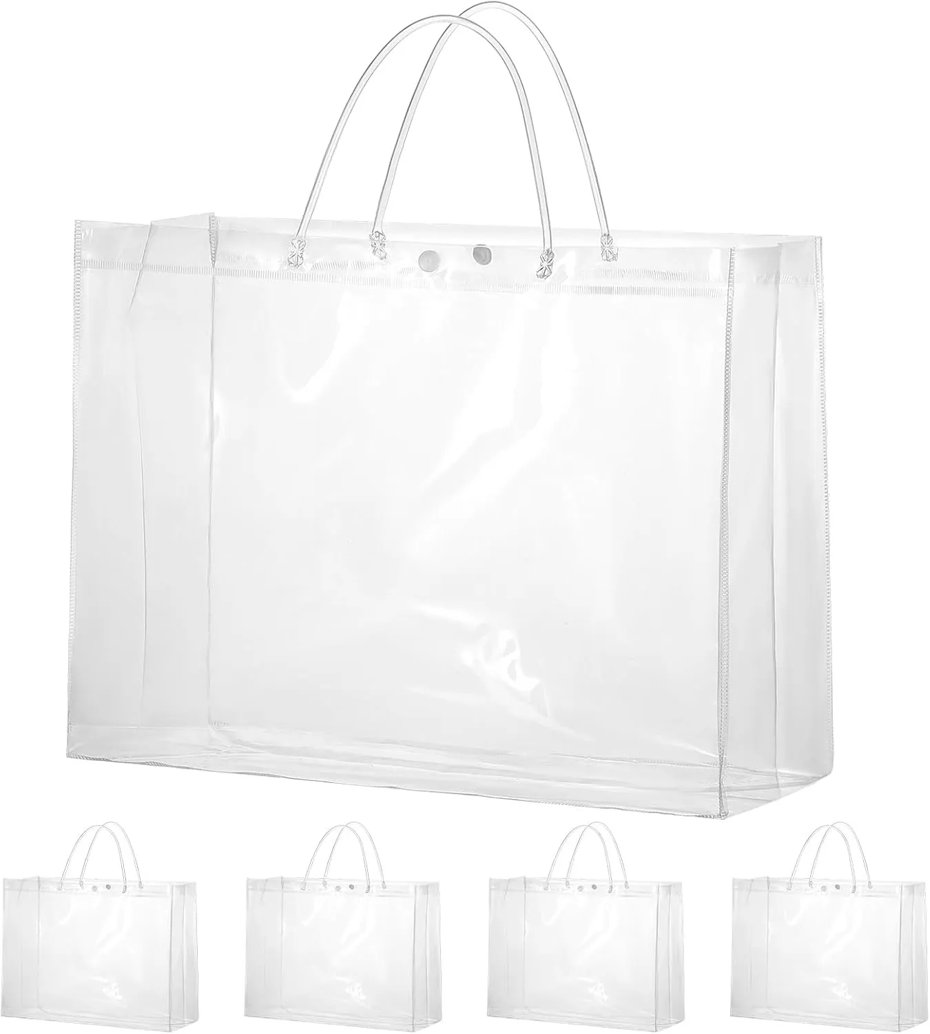 15 Pack Large Clear Gift Bags with Handle, 16"X6"x12" Large Plastic Bag Gift Bags Shopping Bag for Small Business Gifts Wedding Party Favors Wedding Mother's Day