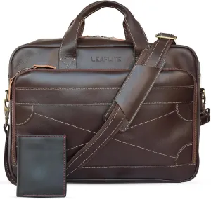 16" Leather Laptop Bag for Men and Women - Meeting Bag / Briefcase