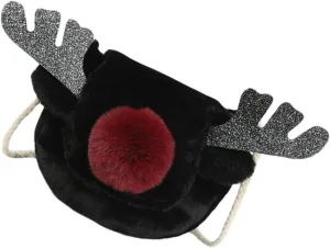 1Pc Cute Christmas Plush Reindeer Bag Adorable Elk Shape Shoulder Bag for Holiday Storage and Festive Outings Present for Adults
