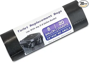 20 PCS Biodegradable Camping Toilet Bags, 22L Capacity, Portable Toilet Bags for portable potty, Camping Toilet Accessories for Eco-Friendly Waste Disposal in Outdoor Adventures