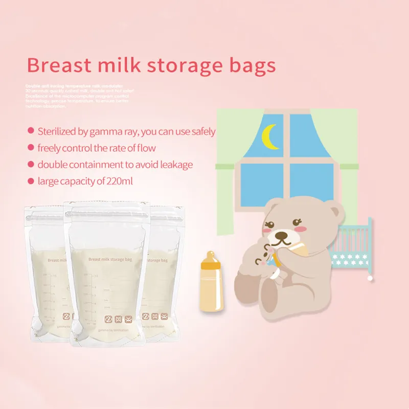 200ml BPA Free Breast Milk Plastic Storage Bags