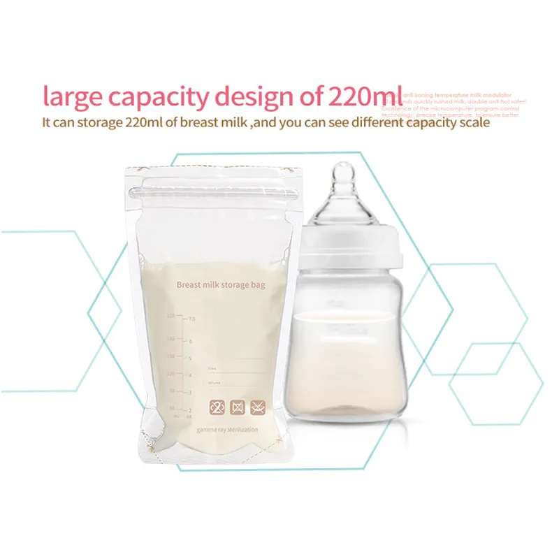 200ml BPA Free Breast Milk Plastic Storage Bags