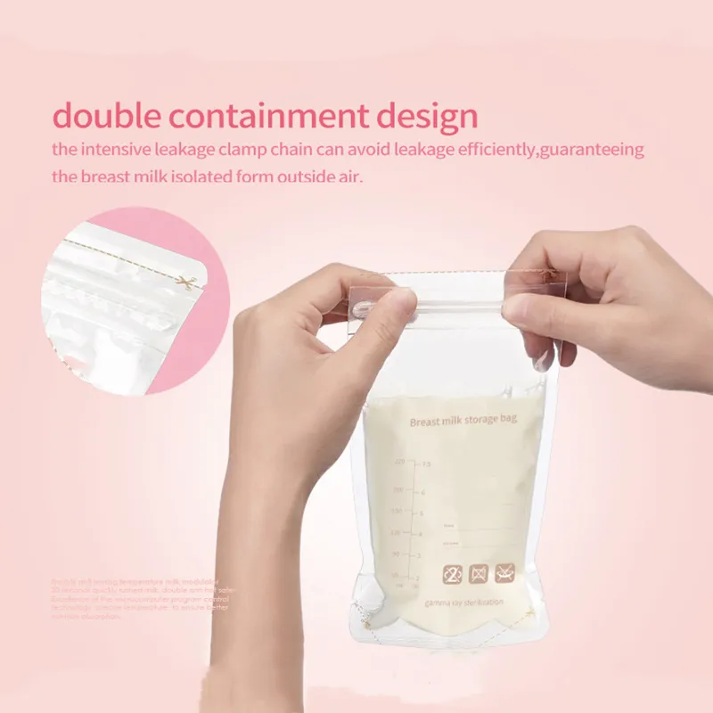 200ml BPA Free Breast Milk Plastic Storage Bags
