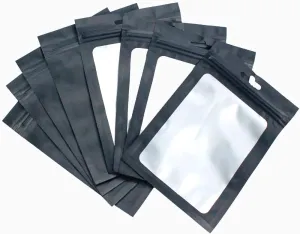 350 Pack- Smell Proof Resealable Mylar Pouch Bags, 3 x 4 Inches, Black with Food Grade Interior, Zero BPA, Candy, Eyelashes, Jewelry and More