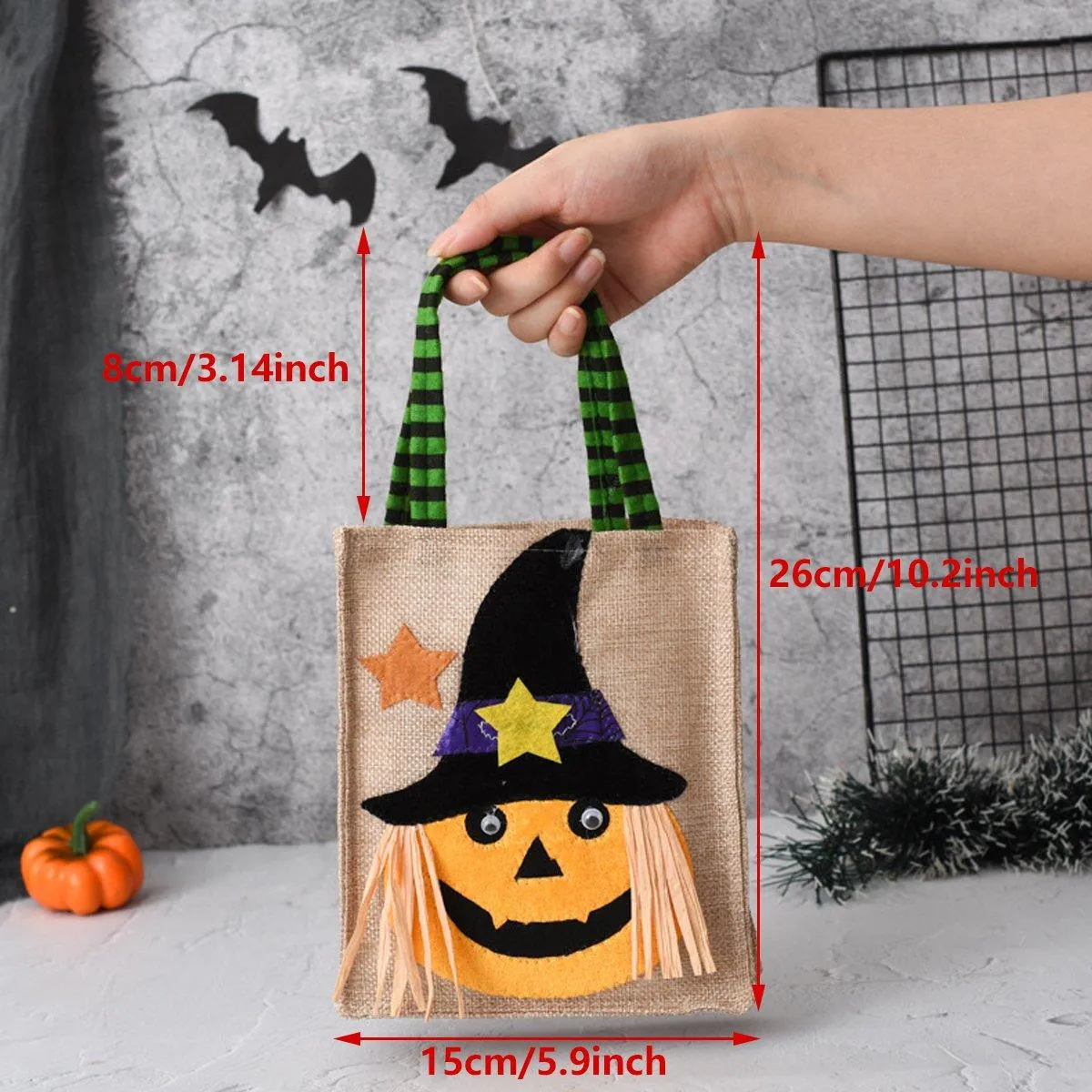 4 PCS Halloween Reusable Gift Tote Bags