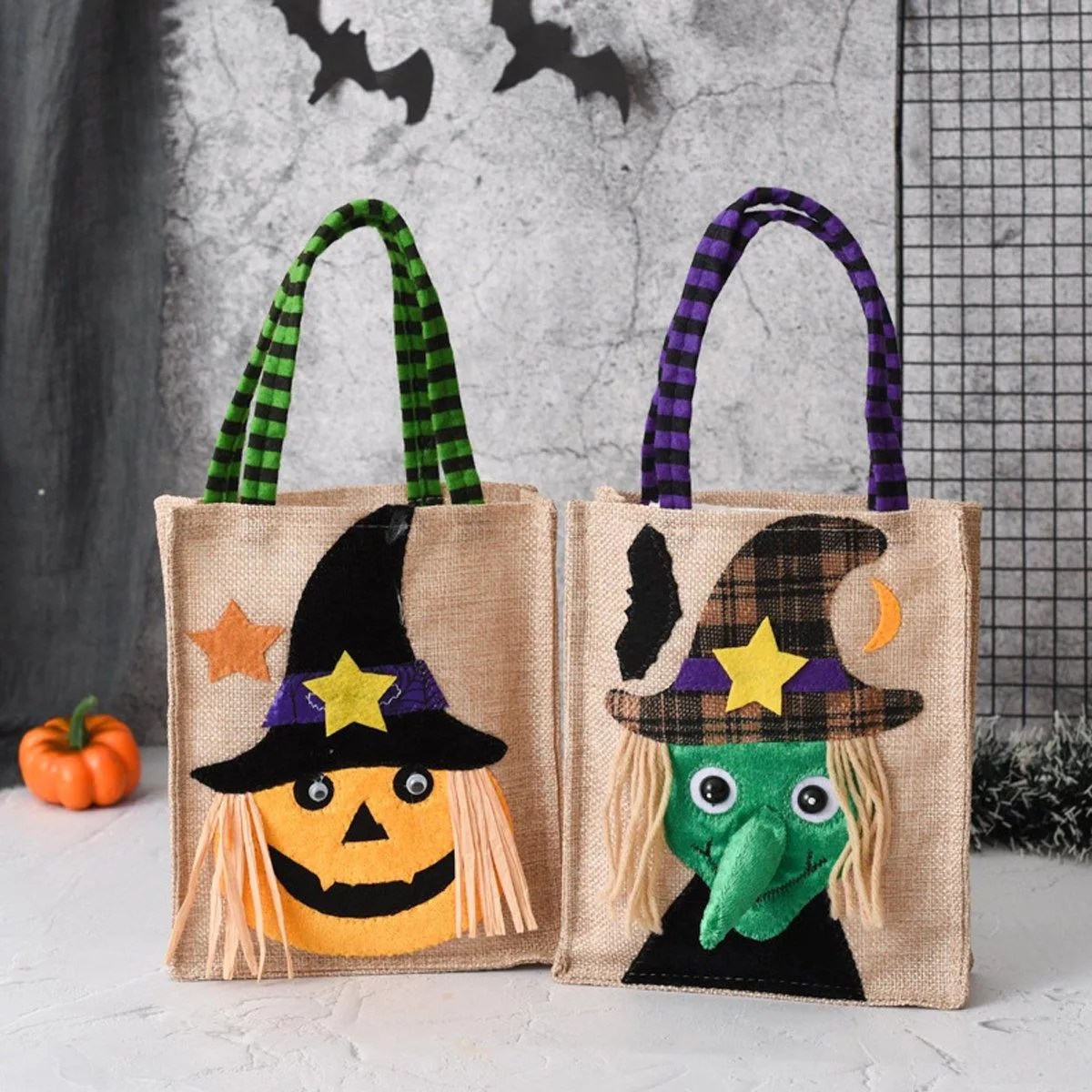 4 PCS Halloween Reusable Gift Tote Bags
