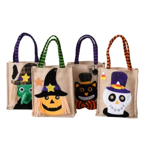 4 PCS Halloween Reusable Gift Tote Bags