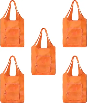 5 packs Foldable reusable grocery bags, eco waterproof shopping bags food tote bags G-B-1
