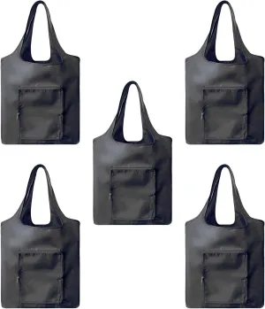 5 packs Foldable reusable grocery bags, eco waterproof shopping bags food tote bags G-B-1
