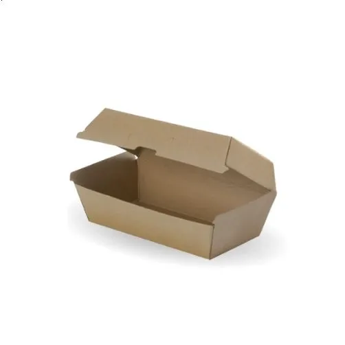 500 X Regular Kraft Brown Disposable Snack Boxes Bulk Takeaway Box