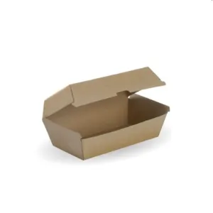500 X Regular Kraft Brown Disposable Snack Boxes Bulk Takeaway Box
