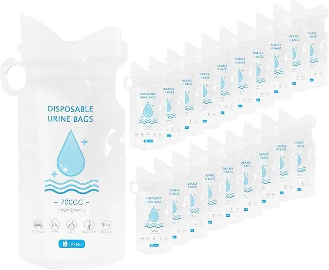 700ML, Disposable Urine Bag, Travel, Camping, Traffic jam, Emergency Portable Urine Bag and Vomit Bag for Pregnant Women, Mixed Pee Bag, Mobile Toilet Bag
