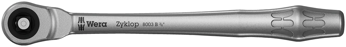 8003 B Zyklop Metal Ratchet with push-through square and 3/8" drive