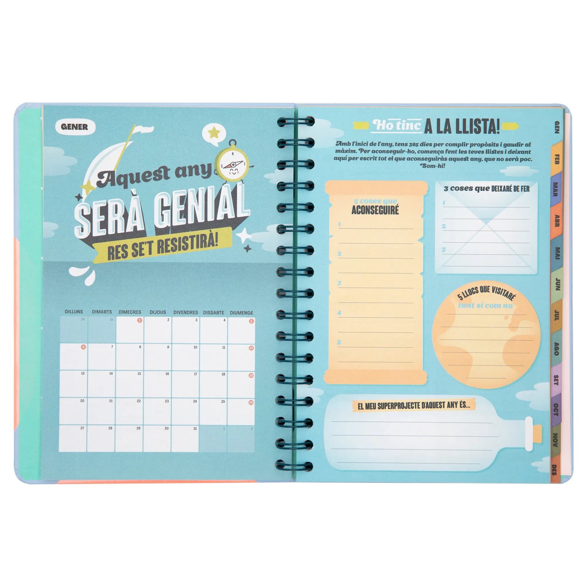Agenda Wonder 2025 Setmanal - Vaig a totes.