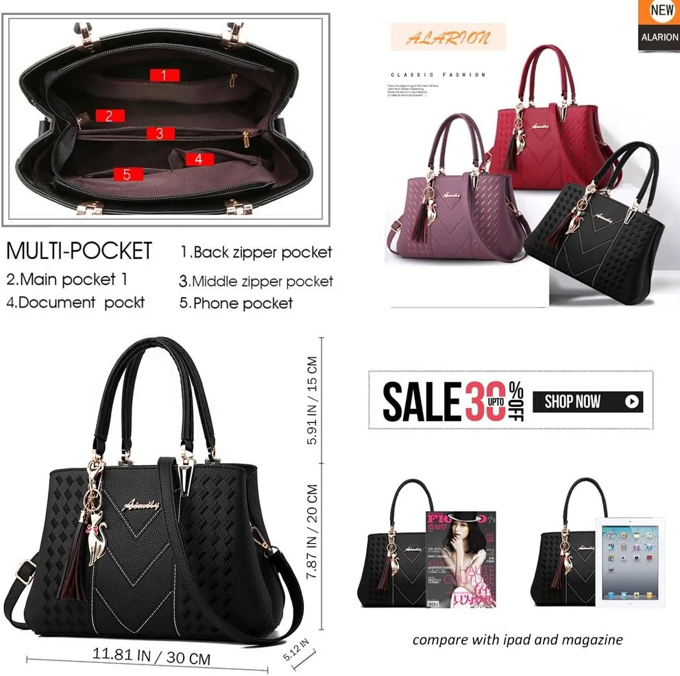 ALARION Womens Purses and Handbags Shoulder Bag Ladies Designer Satchel Messenger Tote Bag