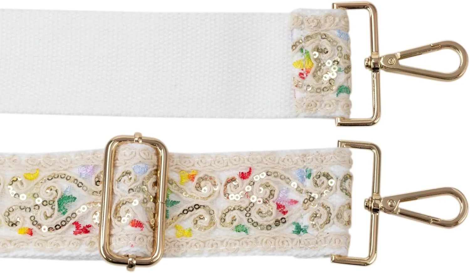 ALLZEDREAM Purse Strap Crossbody Replacement Handbag Shoulder Bag 2" Wide Adjustable Embroidered Lace Sequins