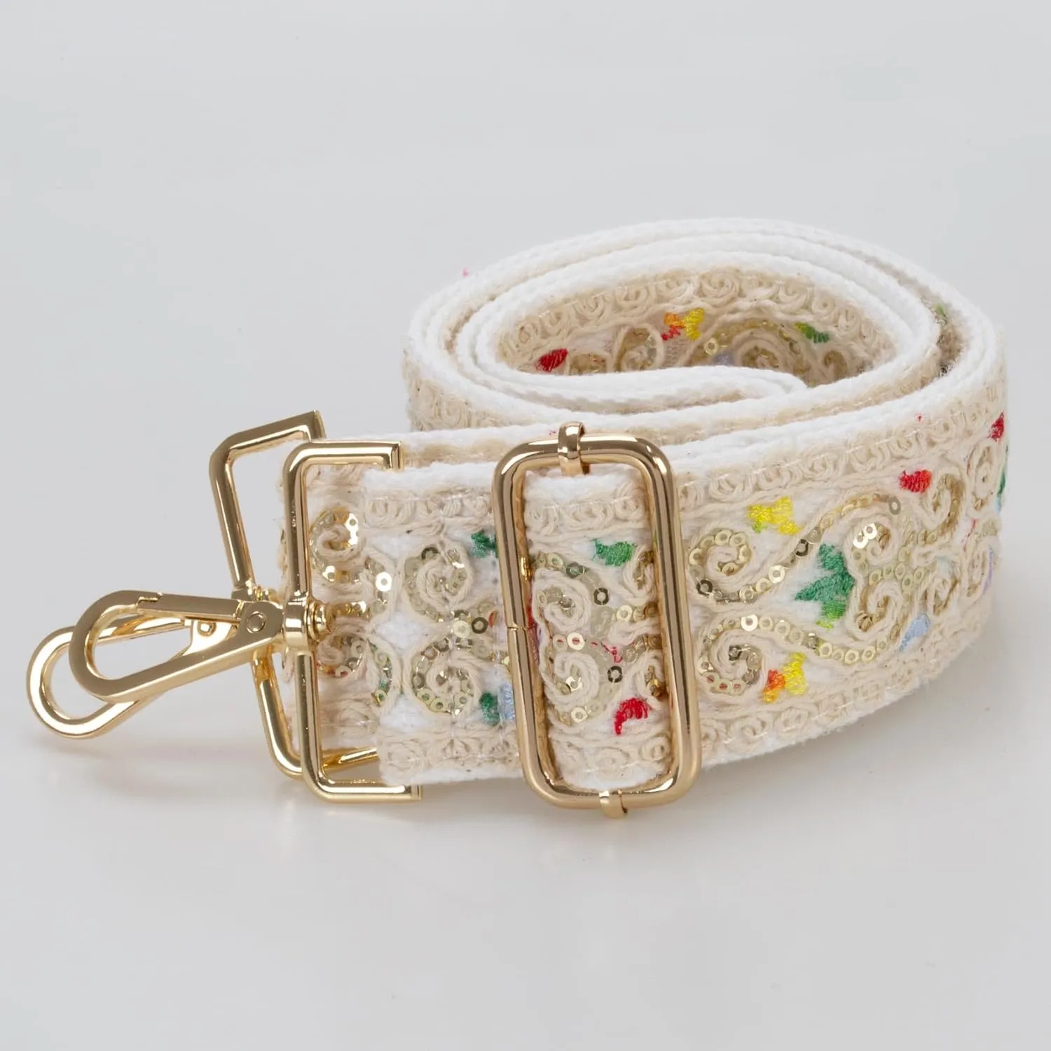 ALLZEDREAM Purse Strap Crossbody Replacement Handbag Shoulder Bag 2" Wide Adjustable Embroidered Lace Sequins