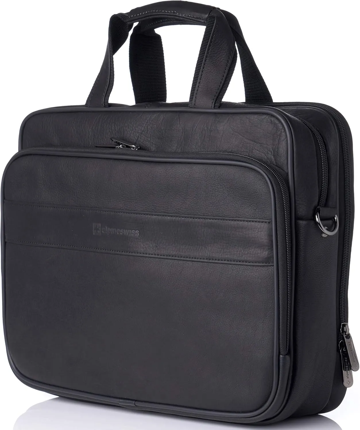 Alpine Swiss Messenger Bag Colombian Leather 15.6” Laptop Briefcase Portfolio