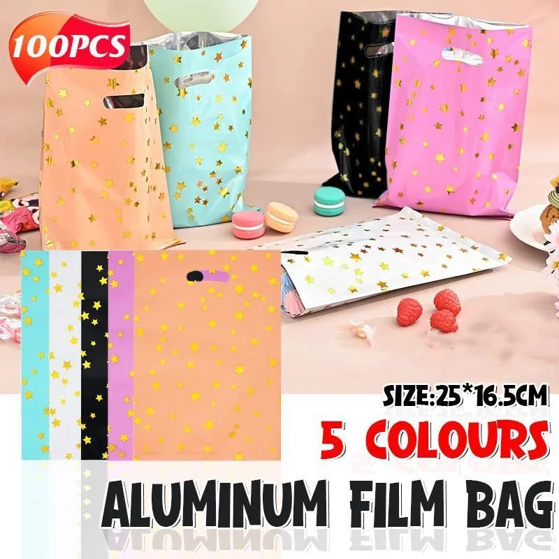 Aluminum Film Gift Bags 100PCS 5Colours Candy Package