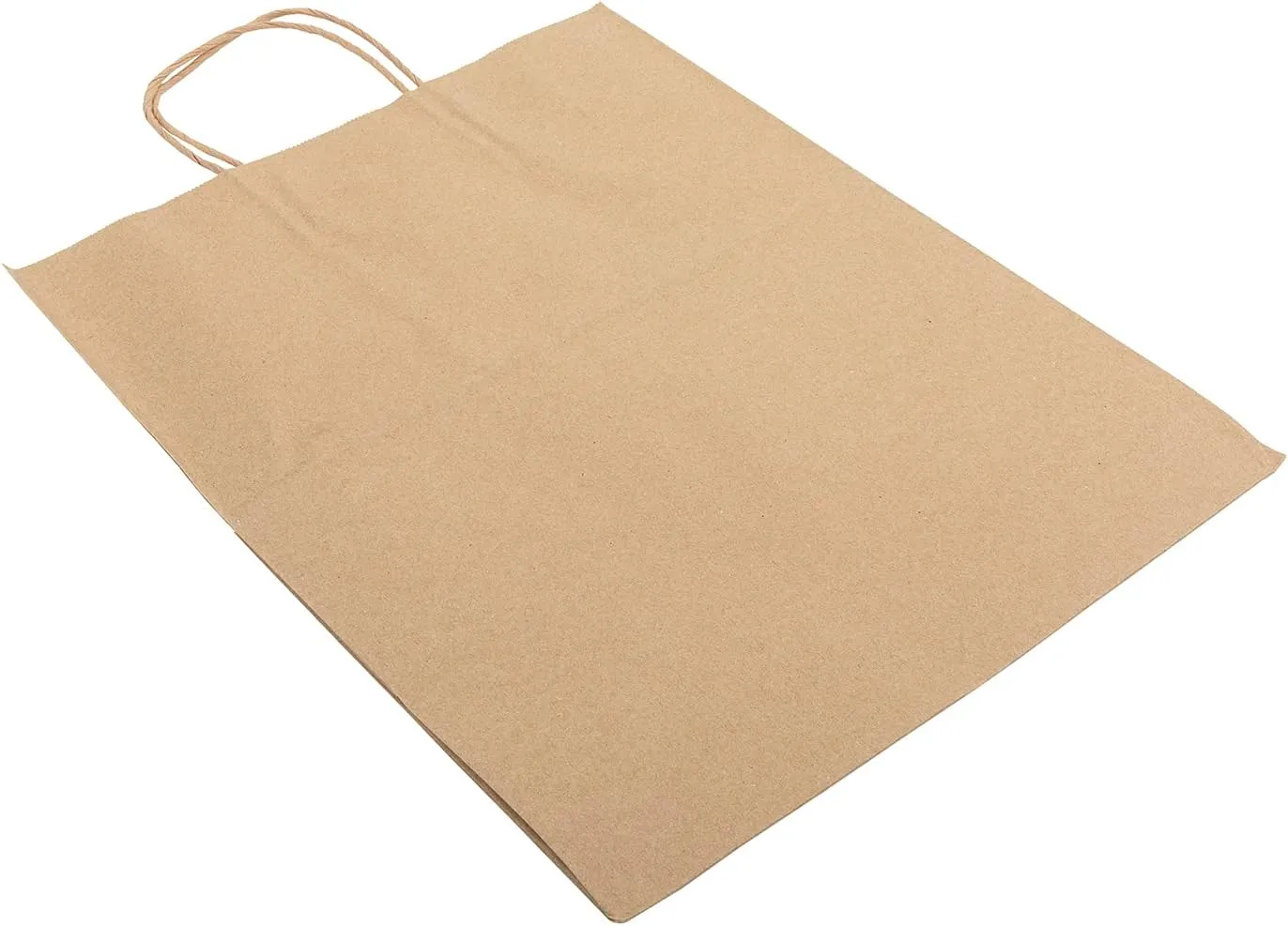AmerCareRoyal Case of 200 Recyclable Kraft Paper Bags With Twisted Handles - Eco-Friendly Brown Grocery Packaging - Durable Shopping Bags - 12"x9"x15.75"