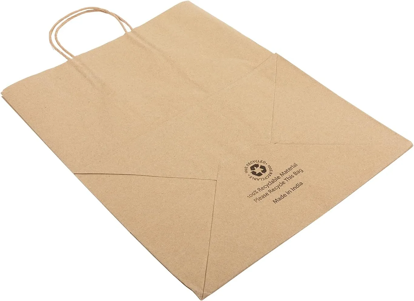 AmerCareRoyal Case of 200 Recyclable Kraft Paper Bags With Twisted Handles - Eco-Friendly Brown Grocery Packaging - Durable Shopping Bags - 12"x9"x15.75"