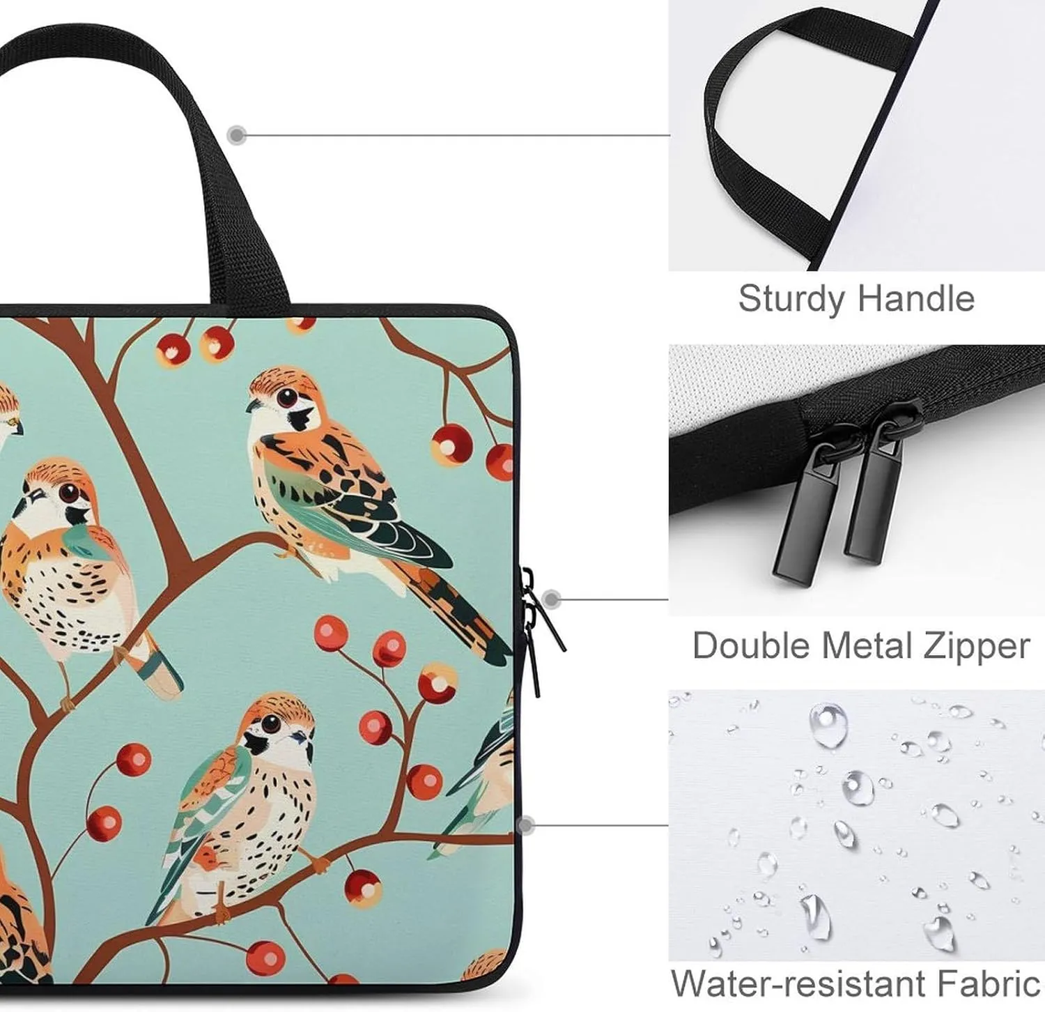 American Kestrel Pattern Laptop Tote Bag Portable Notebook Carrying Case Computer Protective Briefcase