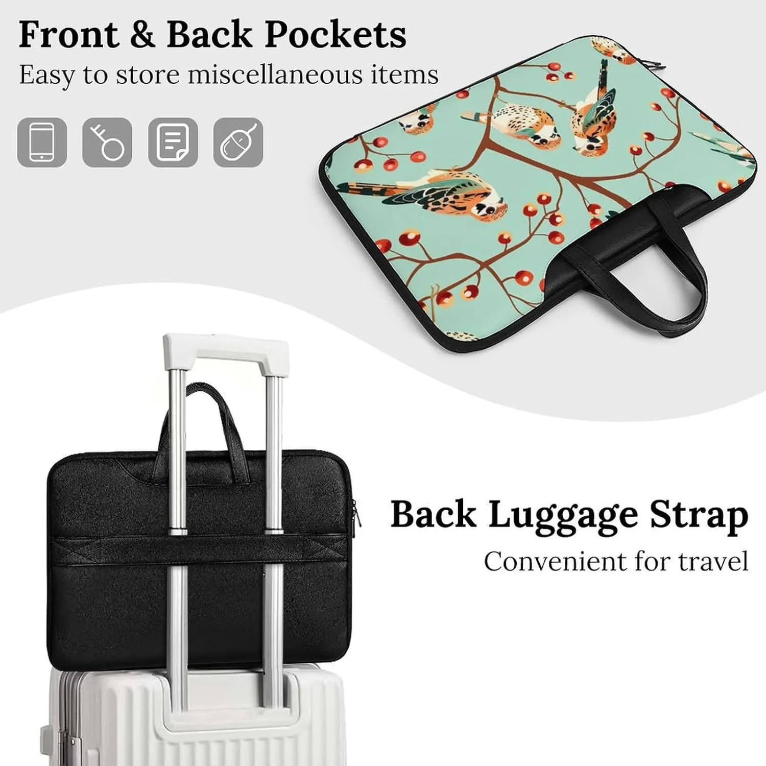 American Kestrel Pattern Laptop Tote Bag Waterproof Computer Carrying Case Business Office Briefcase