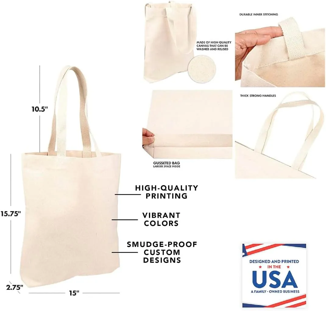 Andaz Press 15" x 15.75" Tote Bags - Best Teacher Gifts for Women
