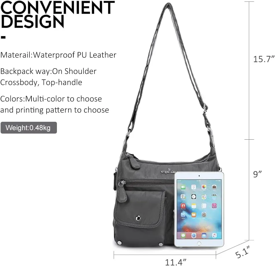Angelkiss Crossbody Bags for Women, Ladies Shoulder Handbags and Purses Medium Faux Leather Pocketbooks