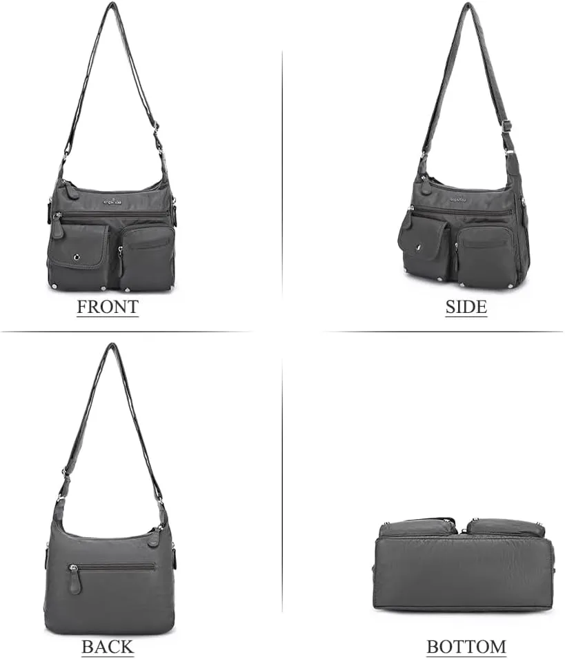 Angelkiss Crossbody Bags for Women, Ladies Shoulder Handbags and Purses Medium Faux Leather Pocketbooks