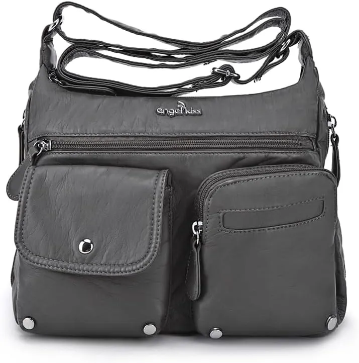 Angelkiss Crossbody Bags for Women, Ladies Shoulder Handbags and Purses Medium Faux Leather Pocketbooks