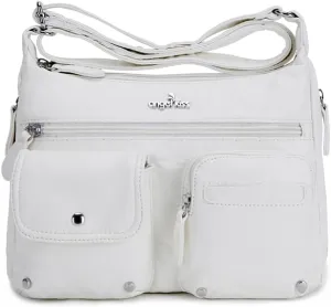 Angelkiss Crossbody Bags for Women, Ladies Shoulder Handbags and Purses Medium Faux Leather Pocketbooks