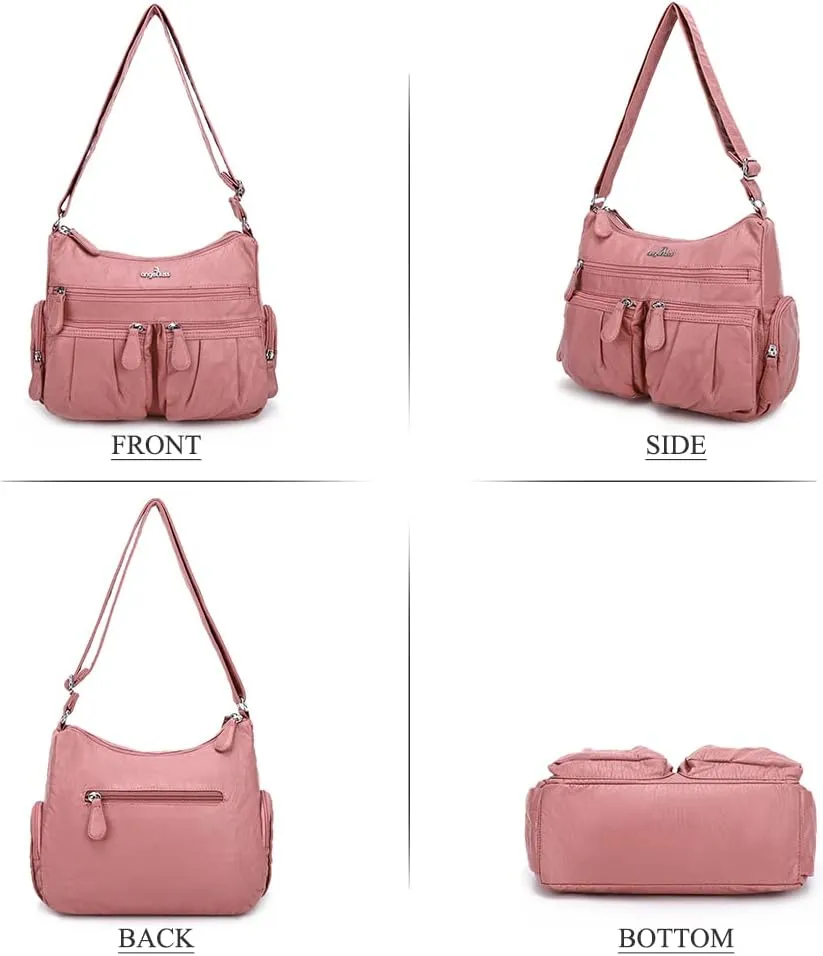 Angelkiss Crossbody Bags for Women, Ladies Shoulder Handbags and Purses Medium Faux Leather Pocketbooks