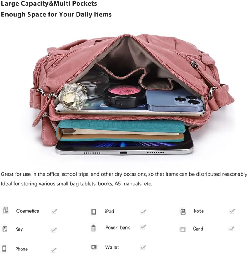 Angelkiss Crossbody Bags for Women, Ladies Shoulder Handbags and Purses Medium Faux Leather Pocketbooks