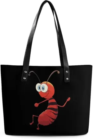 Ant Leather Handbags for Women Shoulder Tote Crossbody Travel Purses with Zippered