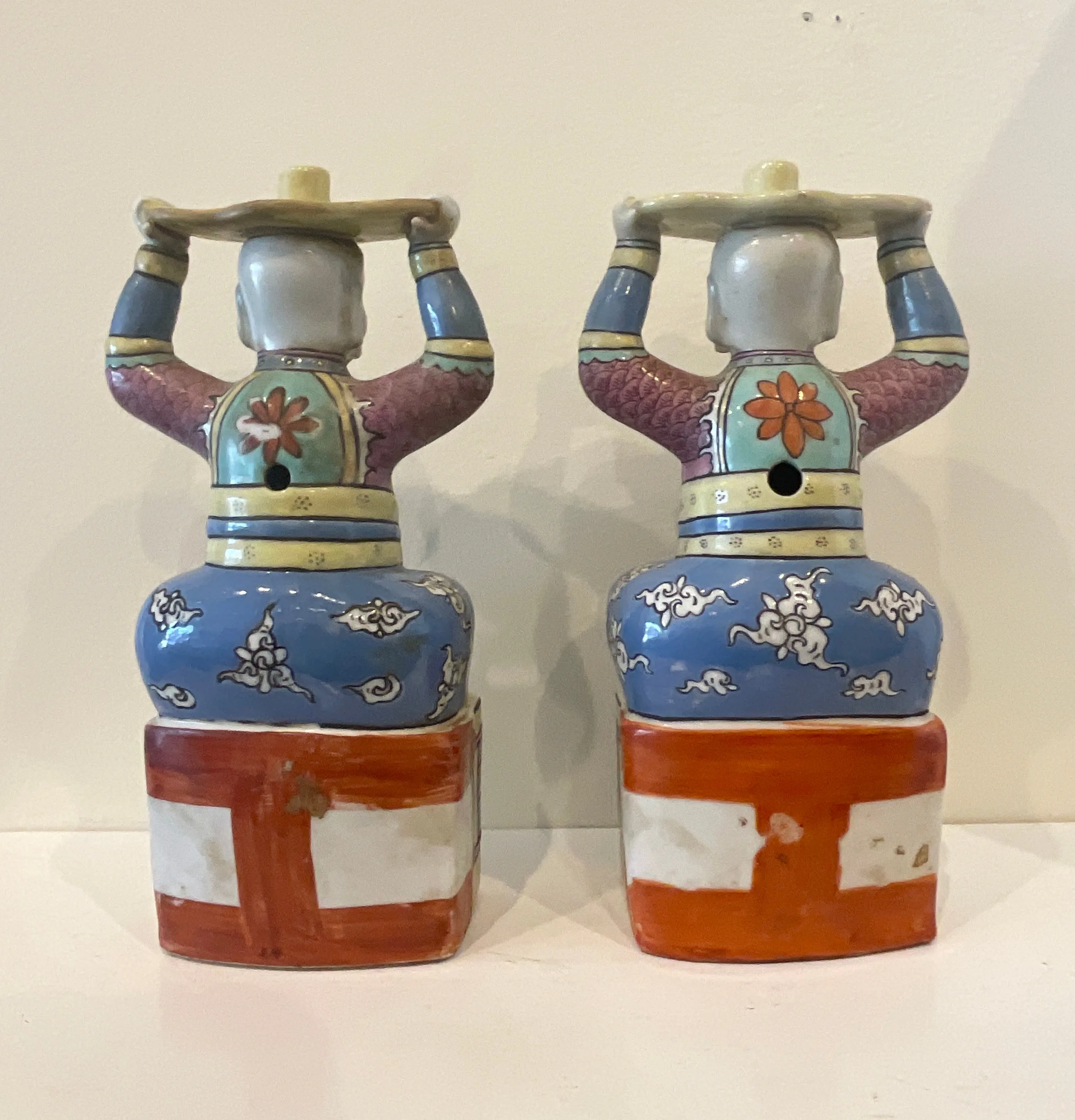 Antique Chinese Figural Incense Holders Qing Period