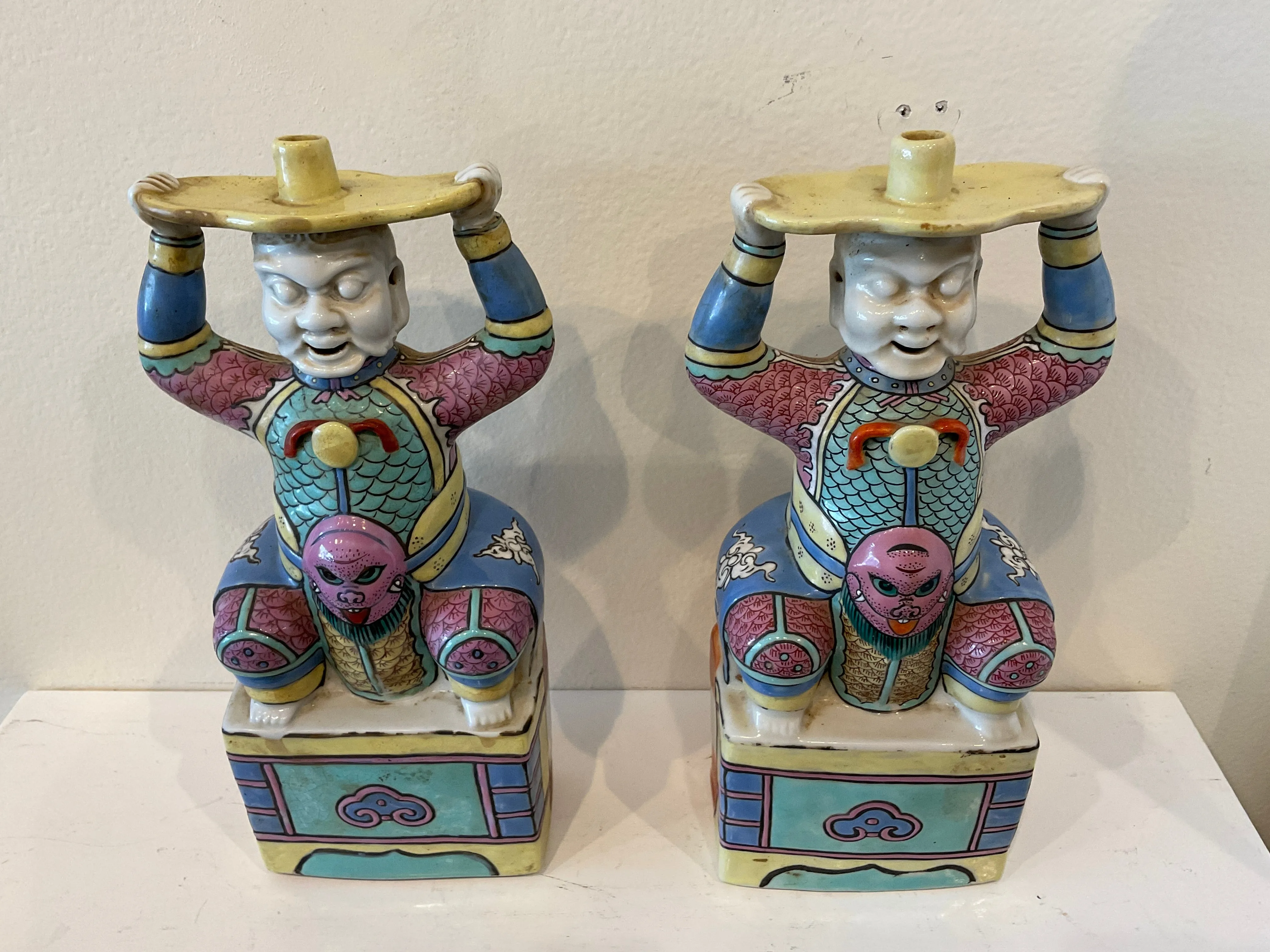 Antique Chinese Figural Incense Holders Qing Period