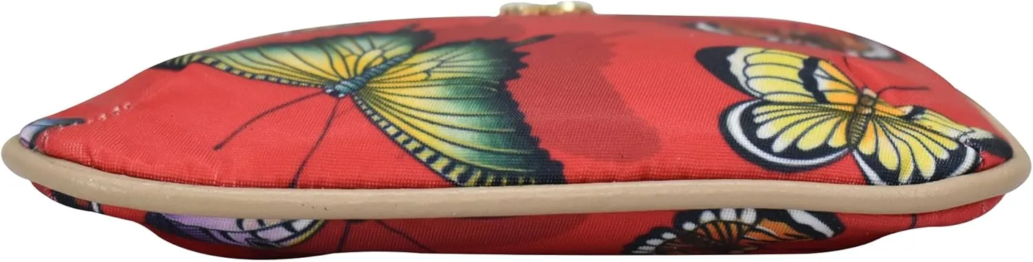 Anuschka Zip Travel Pouch-Wanderlust Collection-Nylon Fabric with Leather Trim and Artwork Print