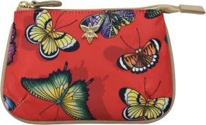 Anuschka Zip Travel Pouch-Wanderlust Collection-Nylon Fabric with Leather Trim and Artwork Print