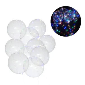 ANYPARTY Balloons 10Pcs Transparent Multicolor 3M LED String Lights with Stick Party Decor