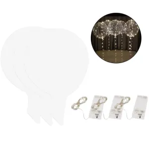 ANYPARTY Balloons 10Pcs Transparent Warm White 3M LED String Lights with Stick Party Decor