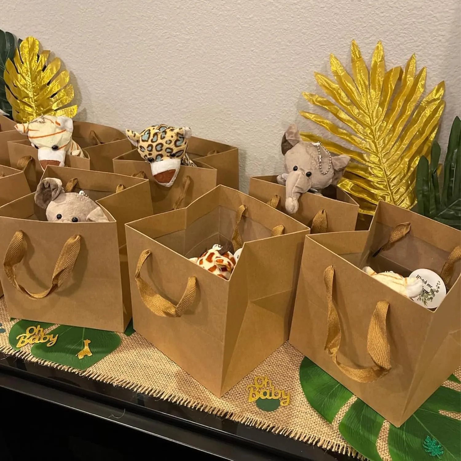 Aosric Brown Paper Bags 12 Pcs, 6x6x6 In Large Gift Bags with Handles for Party Favor, Wedding, Celebration, Shopping Bags, Souvenir Bags, Reusable Grocery Bags Bulk for Business, Retail